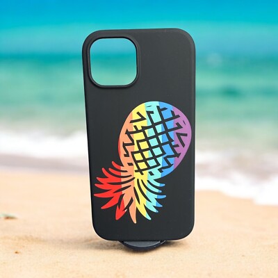 Apple iPhone 15 Pro (not Max) Silicone Case with MagSafe Upside Down Pineapple