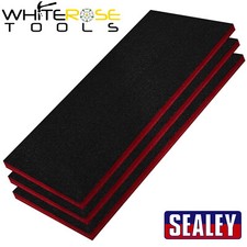 Sealey Easy Peel Shadow Foam® Red/Black 50mm Pack of 3 Tool Organiser Storage