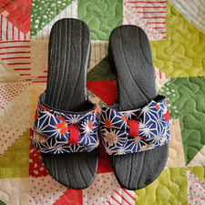 Japanese Wooden Geta Sandals Japan Made Summer Shoes Cherry Blossom/Stars