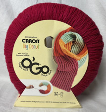 Brand New Yarnspiration CARON Big Donut O'Go Tangle Free Quick Start FIREBERRY 