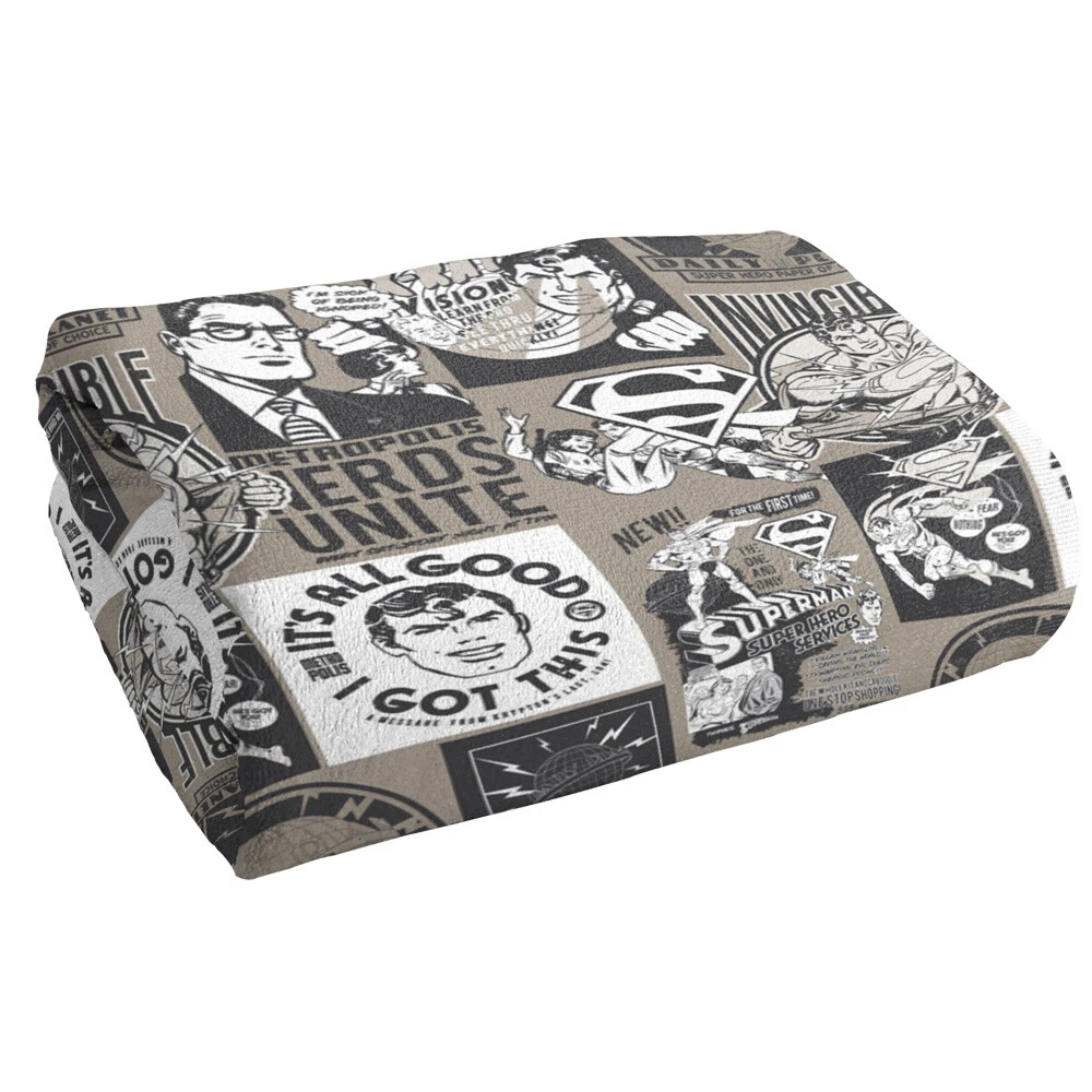 Superman Grey Superman Pattern Officially Licensed Beach Towel 30"x60"