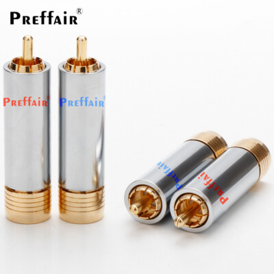 4pcs HiFi RCA Plug Male Connector Audio Gold Plated Connectors for Signal Cable