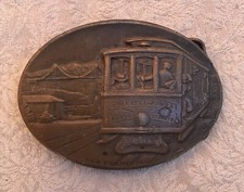 1976 San Francisco Cable Car Belt Buckle, Mencel, O'Ferrell Jones, Hyde Streets