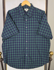 VTG LL Bean Made in USA Size XL Mens Sport Shirt Blackwatch Plaid Cotton L.L.