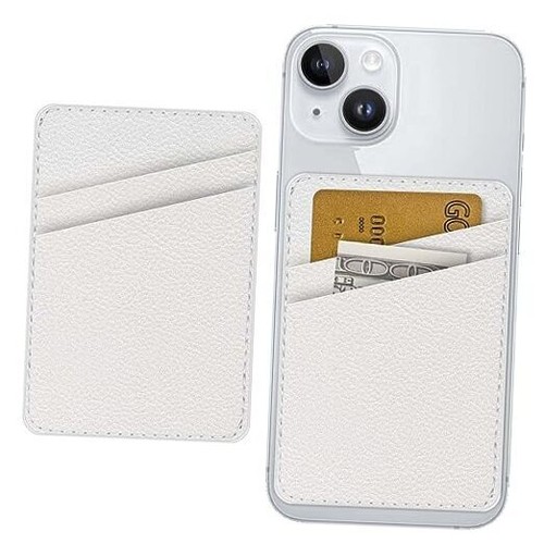 Leather Phone Card Holder Phone Wallet, Stick Back Phone Wallet Sticker Silver - 第 1/7 張圖片