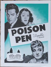 FLORA ROBSON - ROBERT NEWTON  - "Poison Pen"  Trade Ad -  1941 