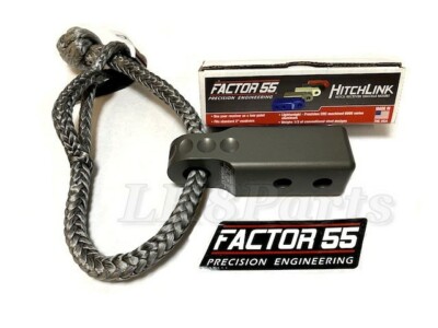 Factor 55 Black Aluminum HitchLink 2.0 & Soft Shackle Mount for 2'' Receiver