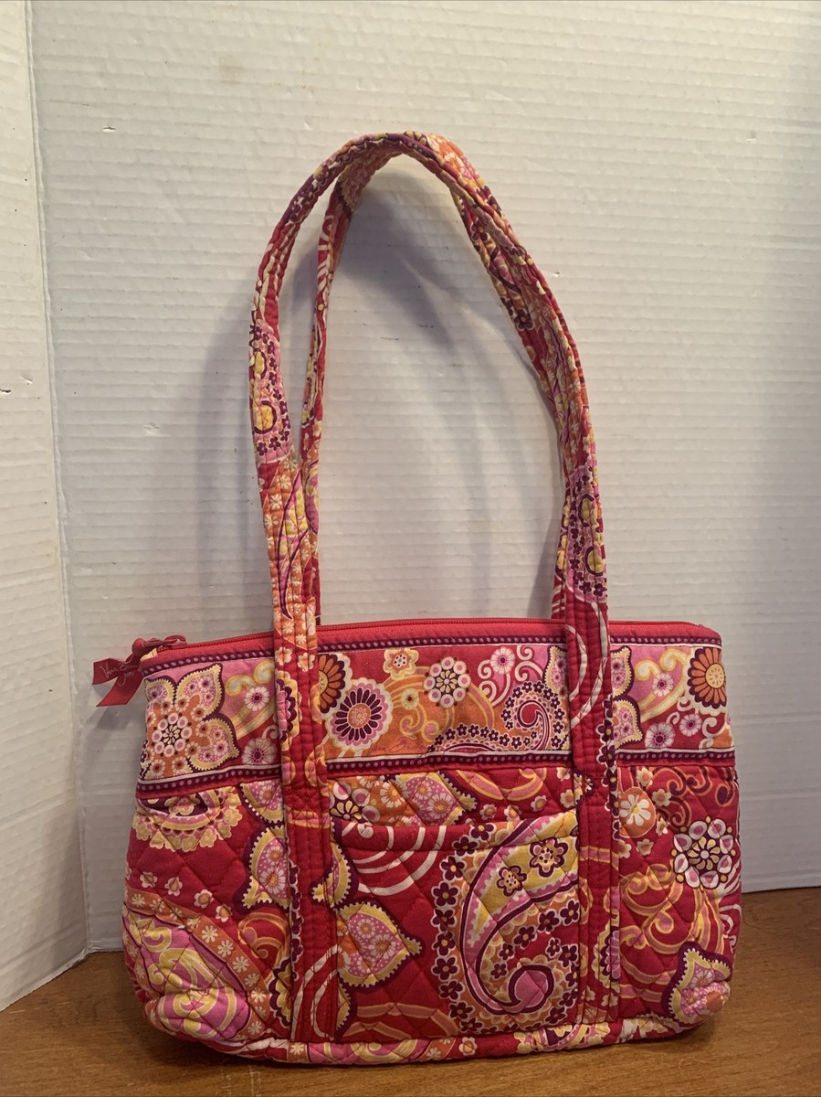 VERA BRADLEY Raspberry Fizz Paisley Little Betsy Tote Shoulder Bag