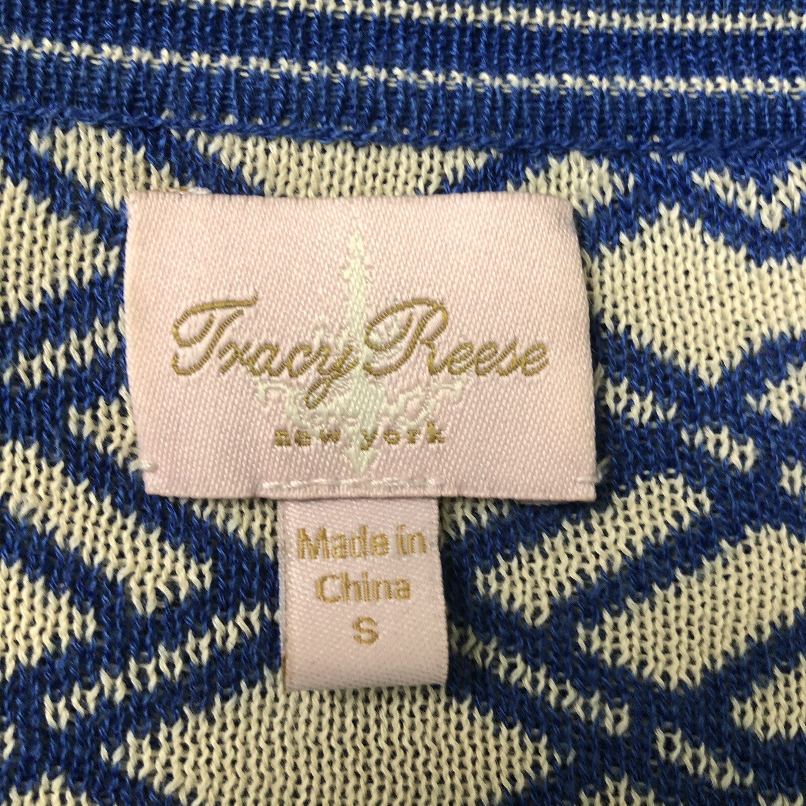 Tracy Reese Blue and White Bell Sleeve Cardigan S… - image 10