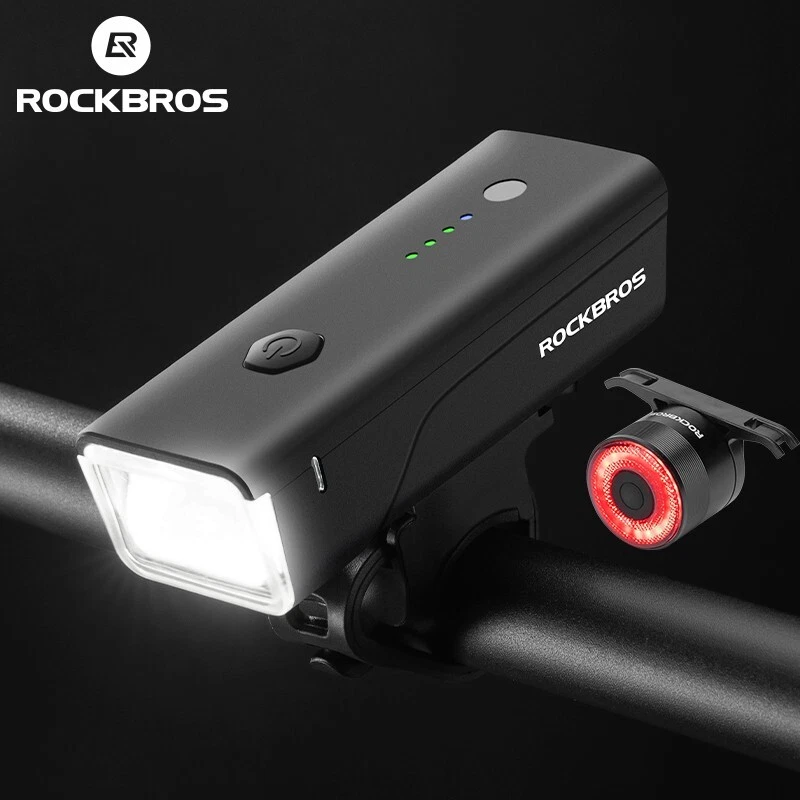 ROCKBROS Bike Light Set Headlight&Rear Light Set Waterproof Bicycle lights USB-C