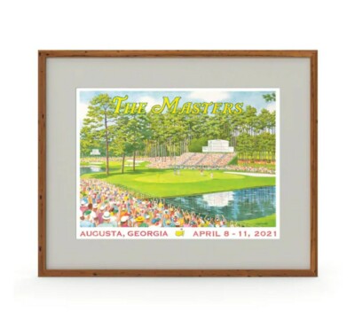 2021 Masters Lee Wybranski Poster - 13th Hole w/Dates 24'' x 18''        FREE SHIP