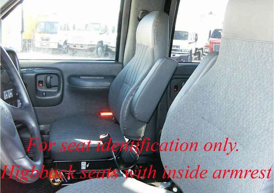 Синие чехлы на сиденья подходят для Chevy GMC серии C 2003-2009 годов выпуска Kodiak/Topkick 45-5500 - Изображение 3 из 3