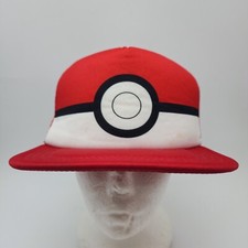 Pok mon Pok  Ball Trucker Hat   One Size Youth   Red Mesh Snapback