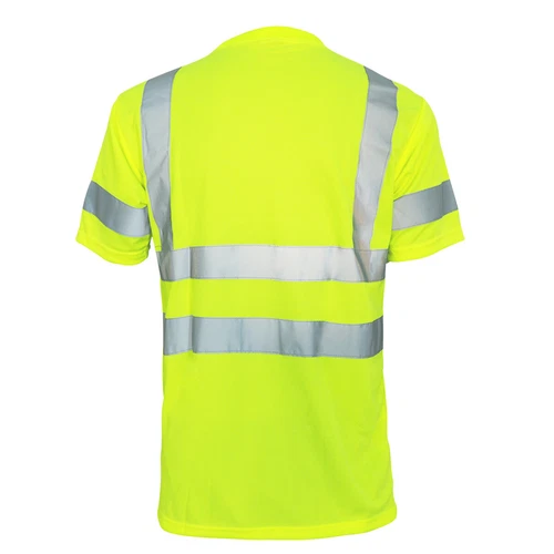 Hi Vis T Shirt ANSI Class 3 Reflective Safety Lime Short Long Sleeve Road Work image 3
