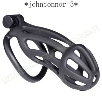 Male Resin Chastity Device Chastity Cage Rings Lock with Belt 4 Rings Slaver