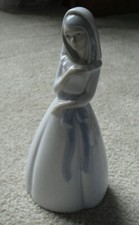 Miquel Requena Valencia Spain Glazed Porcelain Girl in White Figurine 8 1/"2 T
