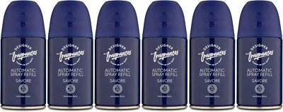 Designer Fragrances 6 Pack Savore Automatic Room Spray Universal Refill 250ml