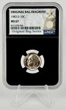 1983-D Roosevelt Dime NGC MS67 Original Bag Fragment Doubling Brilliant Unc #7