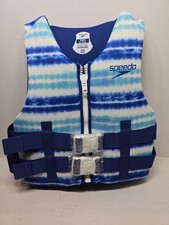 Speedo Youth Life Jacket Vest - Blue Tie-Dye - Youth 50-90 Lbs.
