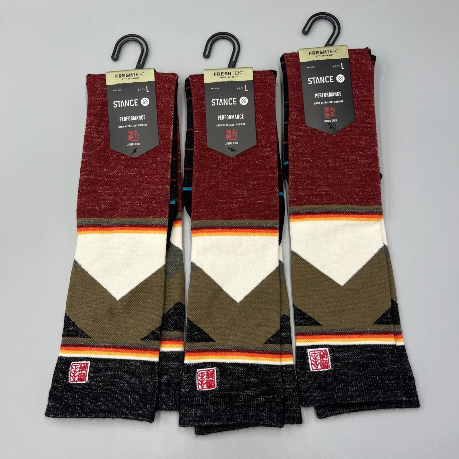 3 Pairs! Stance Jimmy Chin UL Merino Wool Blend Snow Over-The-Calf Socks. Mens L