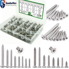 #6 #8 #10 #12 Flat/Pan Head Stainless Screws kit Phillips Self Tapping Screw Set