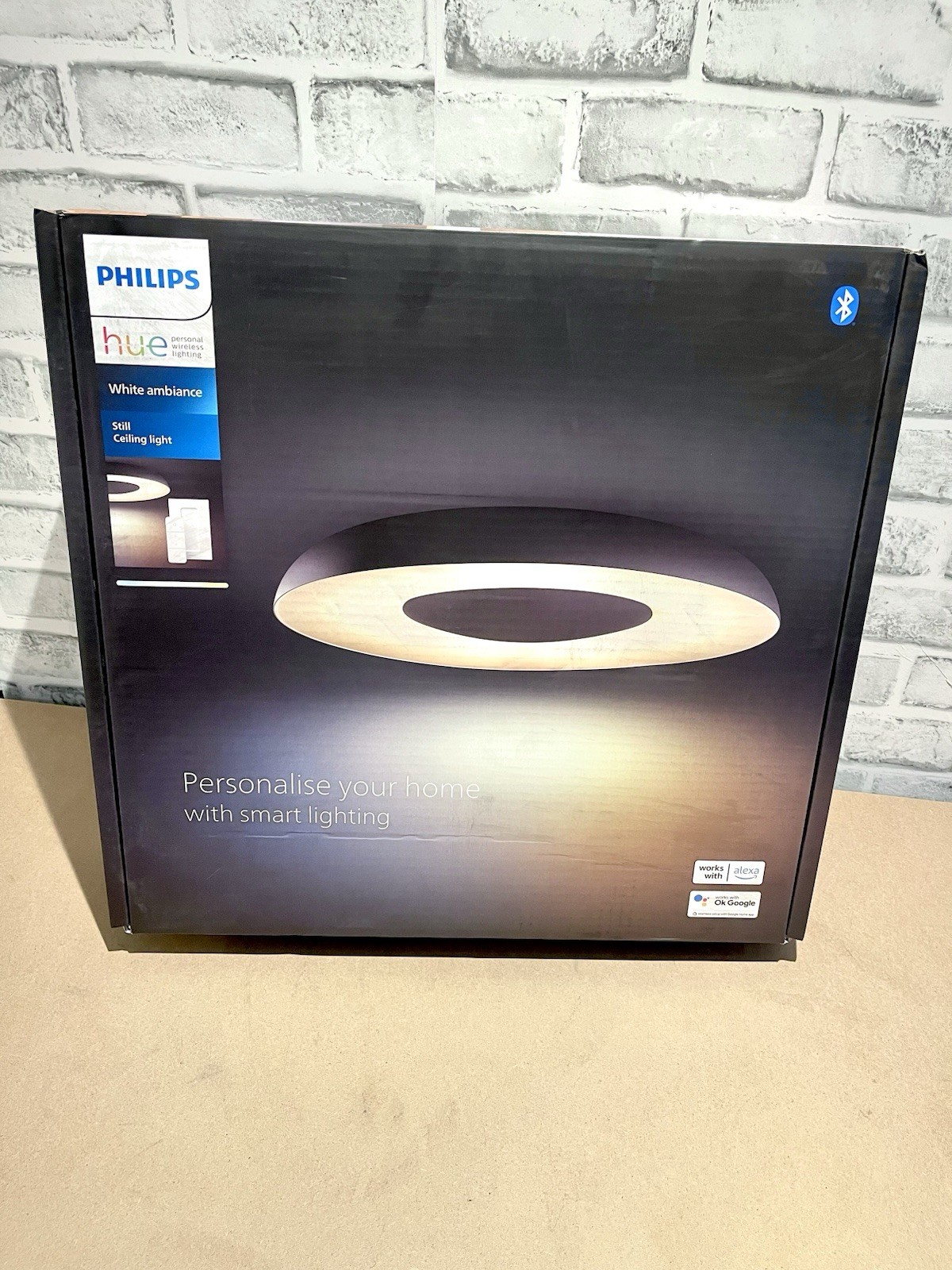 Philips Hue White Ambiance Still Smart Ceiling Light Black with Dimmer Switch