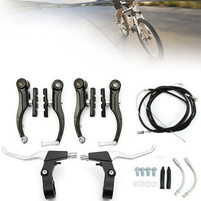 MTB Fahrrad V-Brake Bremsenset Vorne und Hinten Bremsbeläge Bremshebel & Züge