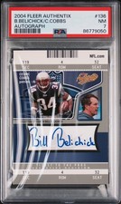 2004 FLEER AUTHENTIX AUTO #136 BILL BELICHICK/CEDRIC COBBS 189/250 PSA 7