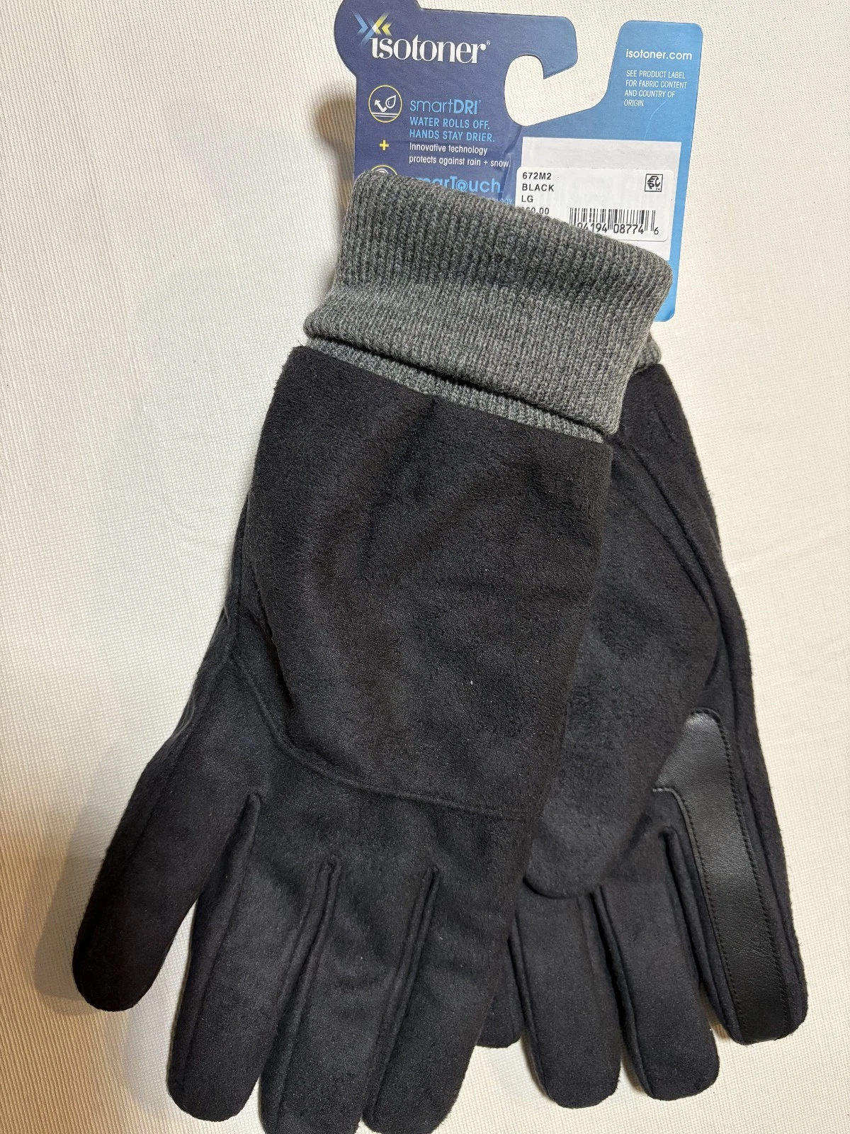 MENS ISOTONER GLOVES SIZE LG- SMART DRY- NWT BLACK/GREY
Opens in a new window or tab
