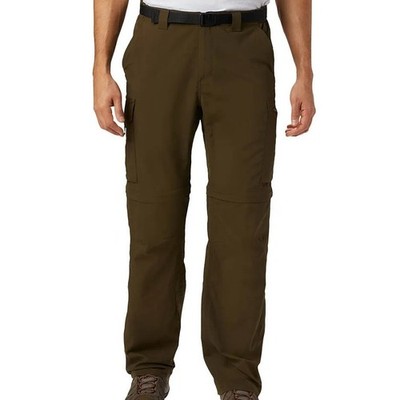 Columbia Silver Ridge Convertible Pants Omni Shade Belt Hiking Olive Green 34x32