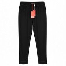 Diesel UFLB-Tessy Donna Pantaloni 2XS Slim Nera Felpa Fit Elastico Logo Girovita