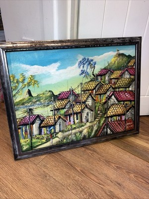 Öl auf Leinwand Bild Kunst signiert Anisio Medeiros von Rio 05 gerahmt