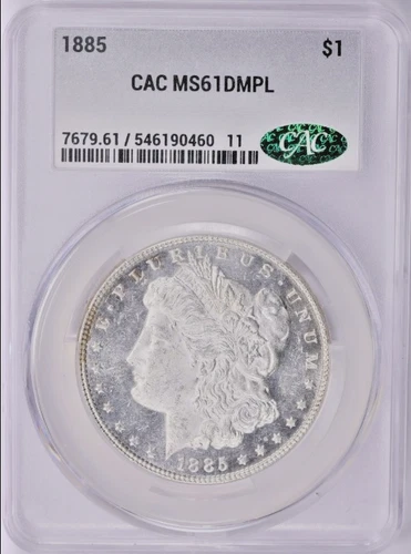 1885 Morgan Silver Dollar CACG MS-61 DMPL