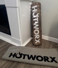 Hotworx Bundle - Brown Hemp Yoga Mat 72x24, Grip Towel Mat 77x29