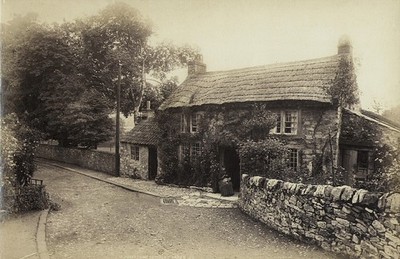 J. Valentine, Derbyshire Cottage, Monsal Dale, England, Original Albumin Print