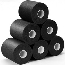 Upgraded 6 Pack Pre Wrap Athletic, Black Prewrap Athletic Tape for Hair