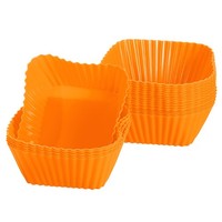 18 StüCk BackföRmchen FüR Cupcakes,Quadratische MuffinföRmchen,7Cm,Orange