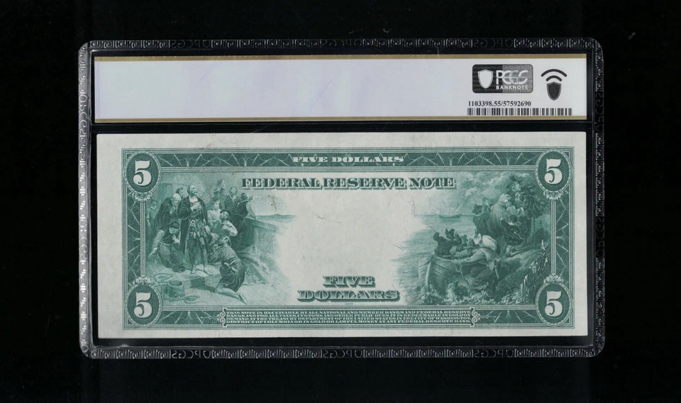 SC 1914 $5 Fr. 851a New York, NY Federal Reserve Note FRN PCGS 55 (667B) - Image 3 of 4