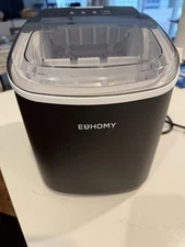 EUHOMY Countertop Ice Maker Machine with Handle, 26lbs in 24Hrs, 9 Ice Cubes