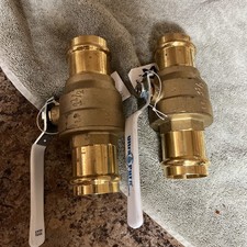 Ultra Pure Full Port Ball Valve 1-1/2" Press End 200WOG Brass Lot of 2