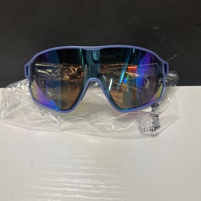 Pugs Active Sport A4 Sunglasses w/ Blue Frame & Multi Colored Mirror Lenses New