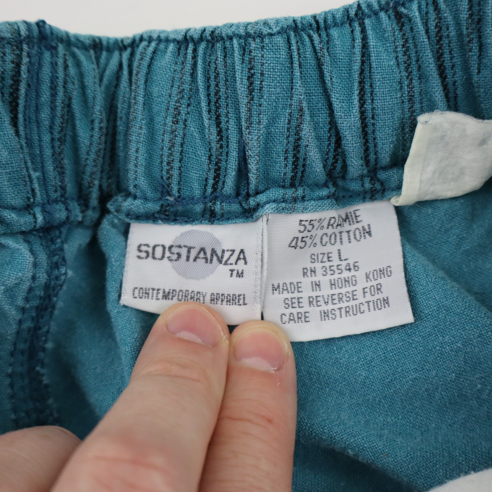 Vintage 90s Striped Belted River Shorts Mens L 34 36 Teal Blue Beach Surf Skate