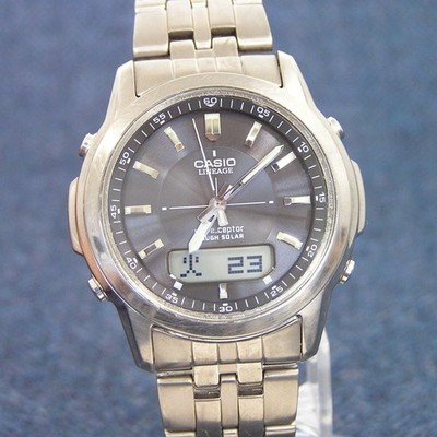 Retro Casio LCW-100T Lineage Uhr Titan Solar Funk Wave Ceptor Japan schwarz
