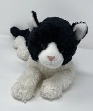 Vintage Russ Berrie Yomiko Classics Black & White, Green Eyes Cat Plush animal