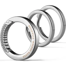 Tisur Titanium Round Carabiner Keychain, Small Key Ring, Lightweight Carabiner _