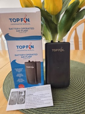 Top Fin Battery Operated Air Pump. Includes 19'' Airline Tubing & Air Stone NEW