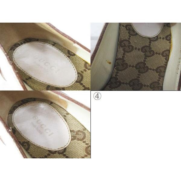 GUCCI Sherry Line Heeled Leather Loafers Shoes Size:37.5/JP:24.5 141114K Authen thumbnail 9