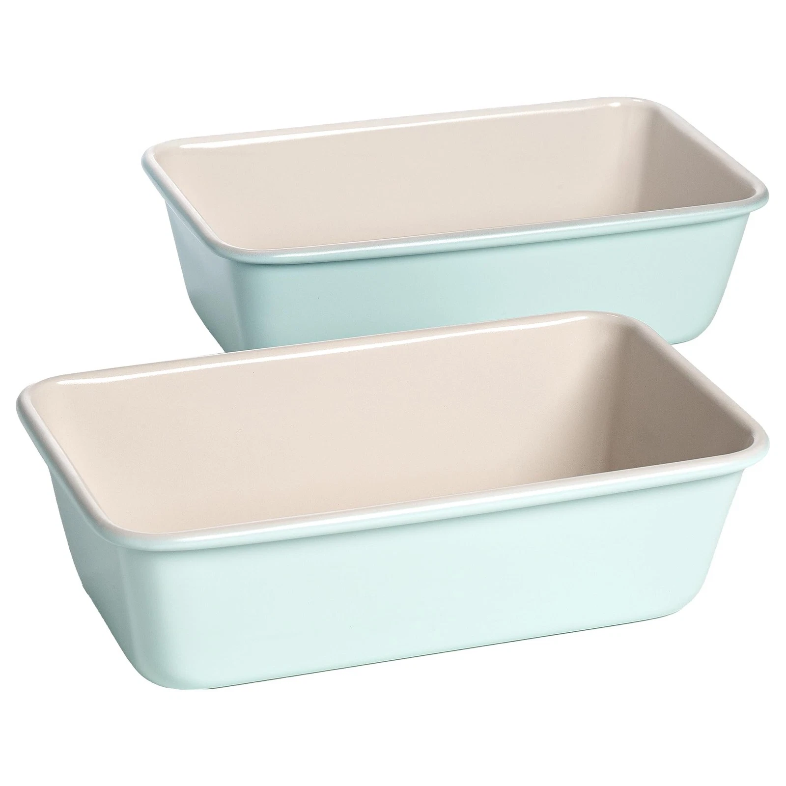 Clean Ceramic Loaf Pan Set, 2-Pack of 9-Inch x 5-Inch Cake Pans, Durable Alum...