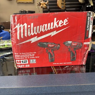 Milwaukee 2497 22 M12 Cordless 3/8" Hammer Drill & 1/4" Impact Driver Combo Kit