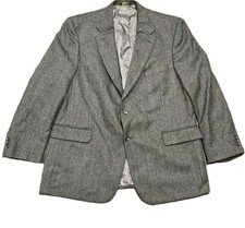 Brooks Brothers 346 Sport Coat Mens 46R Gray Wool Jacket Herringbone